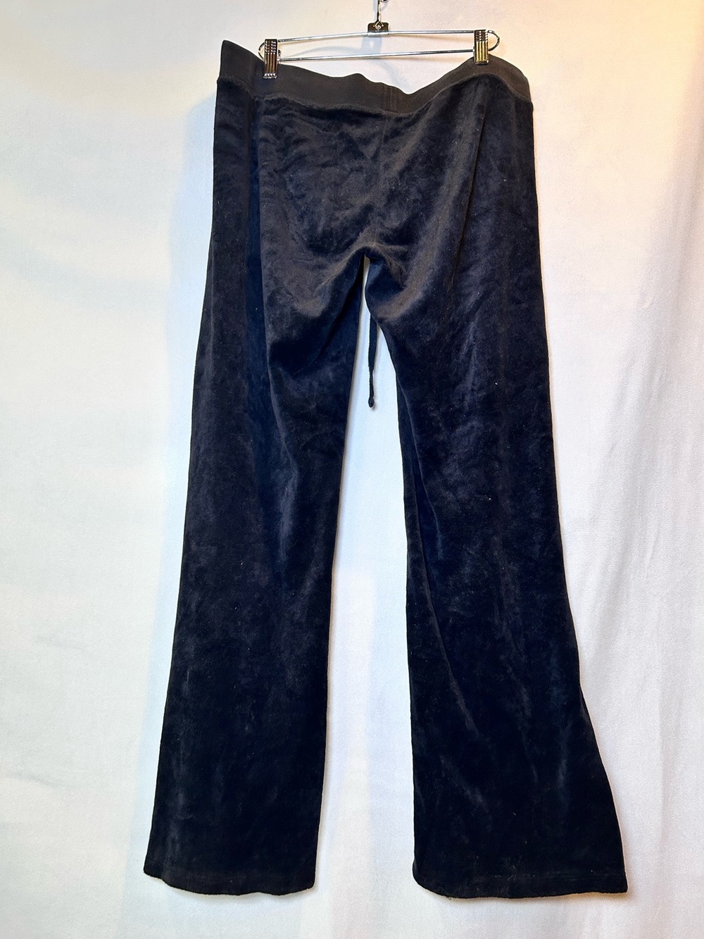 Juicy Couture Black Label Wide Leg Y2K Velour Track Pants Lounge Pants, Size L - Picture 2 of 11